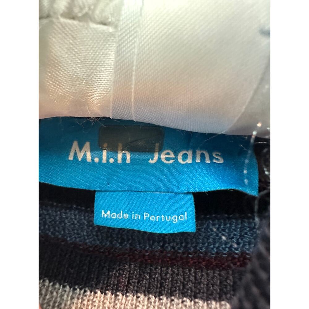 M.I.H JEANS Moonie Polo Sweater Merino Wool Blend Striped Turtleneck | Small - Picture 6 of 7
